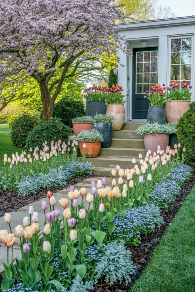 30 Dreamy Tulip Planting Ideas for a Fairytale Front House Garden 1