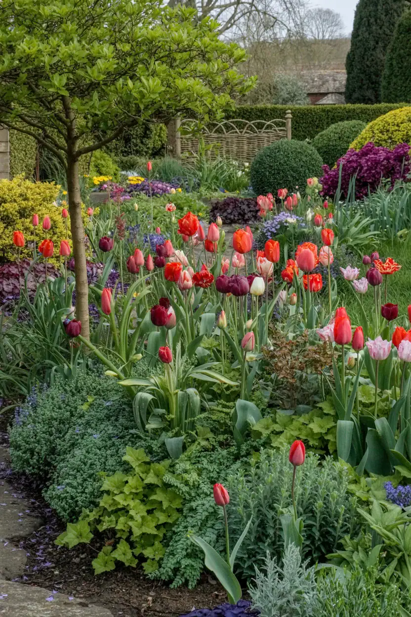30 Dreamy Tulip Planting Ideas for a Fairytale Front House Garden 26