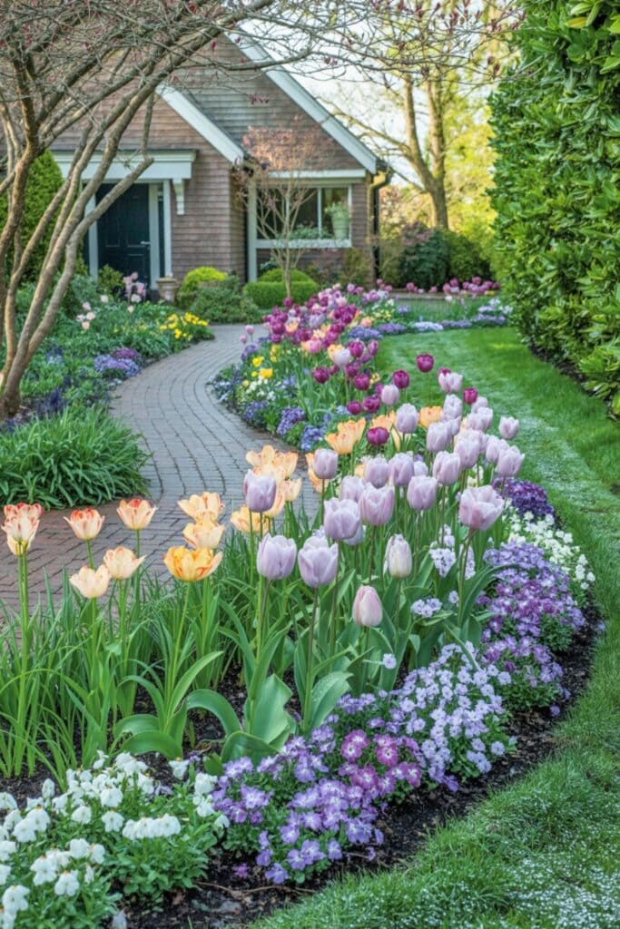 30 Dreamy Tulip Planting Ideas for a Fairytale Front House Garden 33