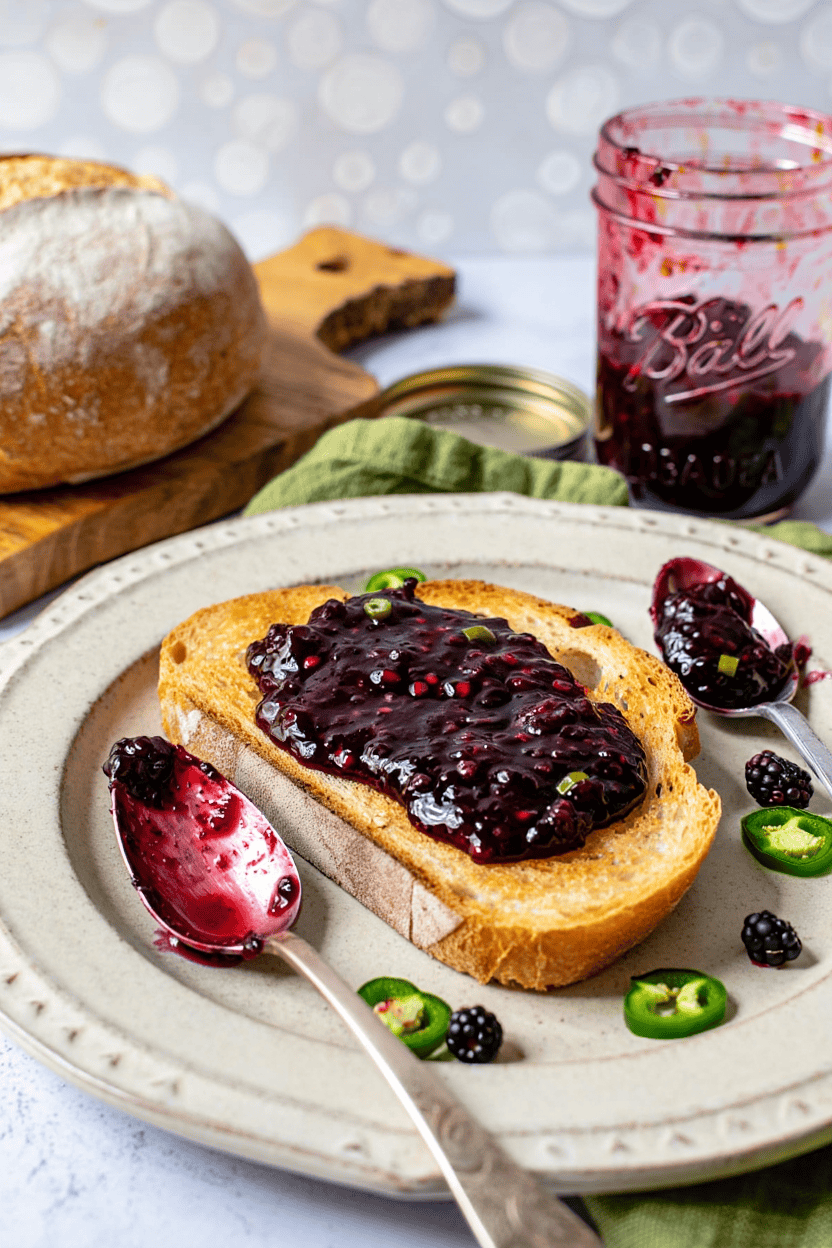 Blackberry Jalapeño Jam (No Pectin)