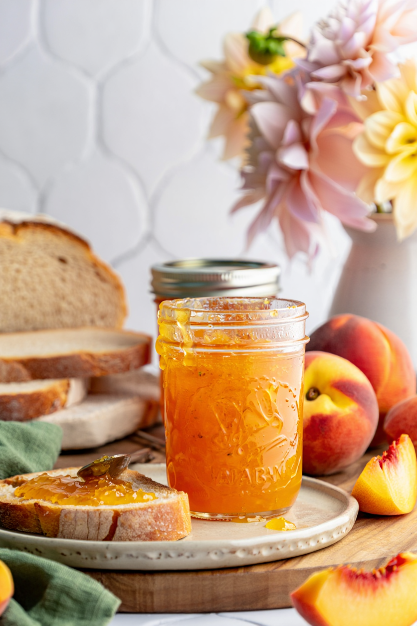 Classic Peach Jam Without Pectin (Water Bath Canning Recipe)