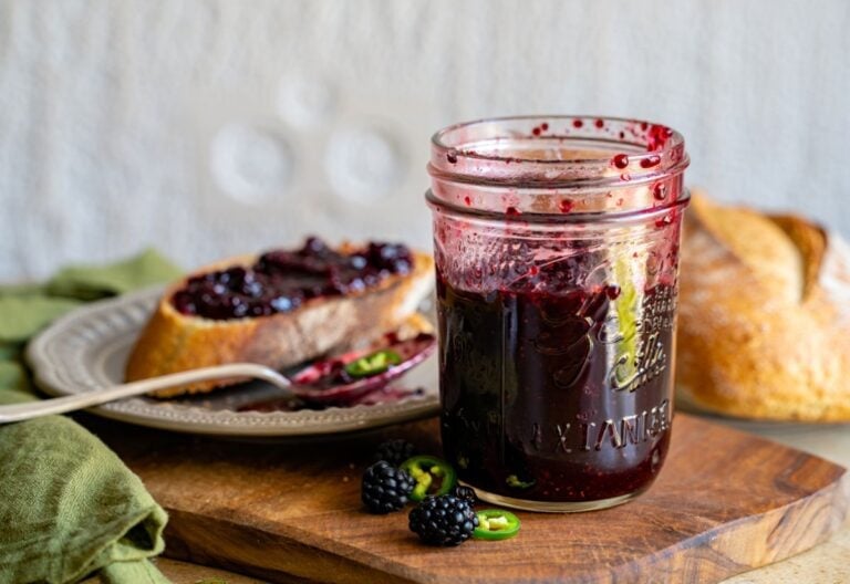 Low Sugar Blackberry Jalapeño Jam (No Pectin!): Easy Recipe
