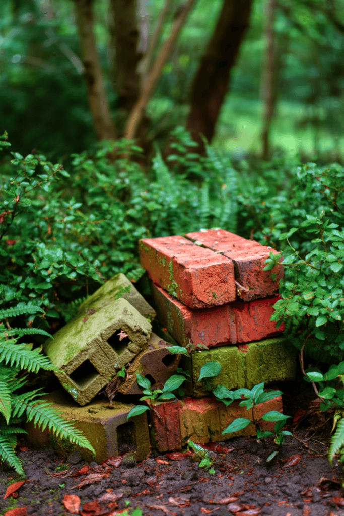 Old Clay Bricks or Broken Pavers You Leave by the Fence