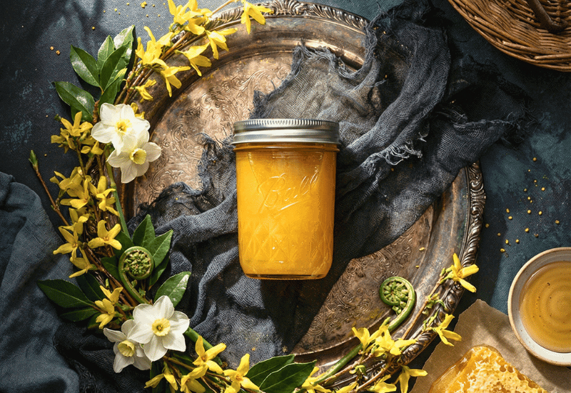 No Sugar Forsythia and Lemon Syrup